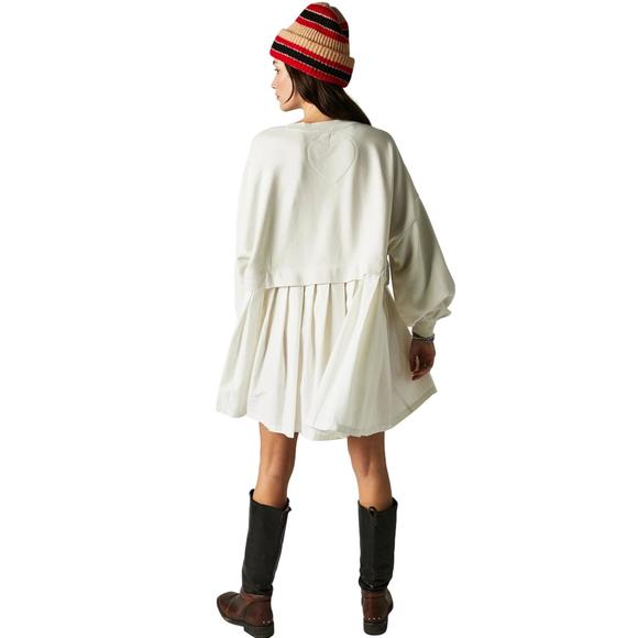 NEW FREE PEOPLE eleanor sweatshirt in grey combo - Picture 2 of 4